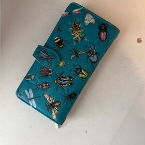 Teal Insect Print Wallet